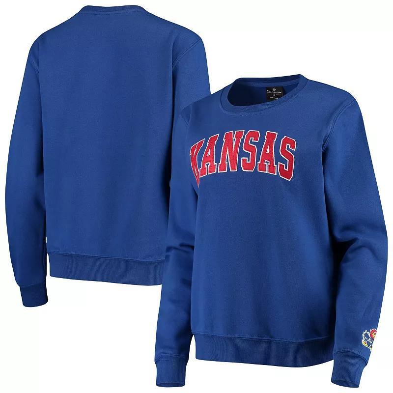 Womens Colosseum Royal Kansas Jayhawks Campanile Pullover Sweatshirt Product Image