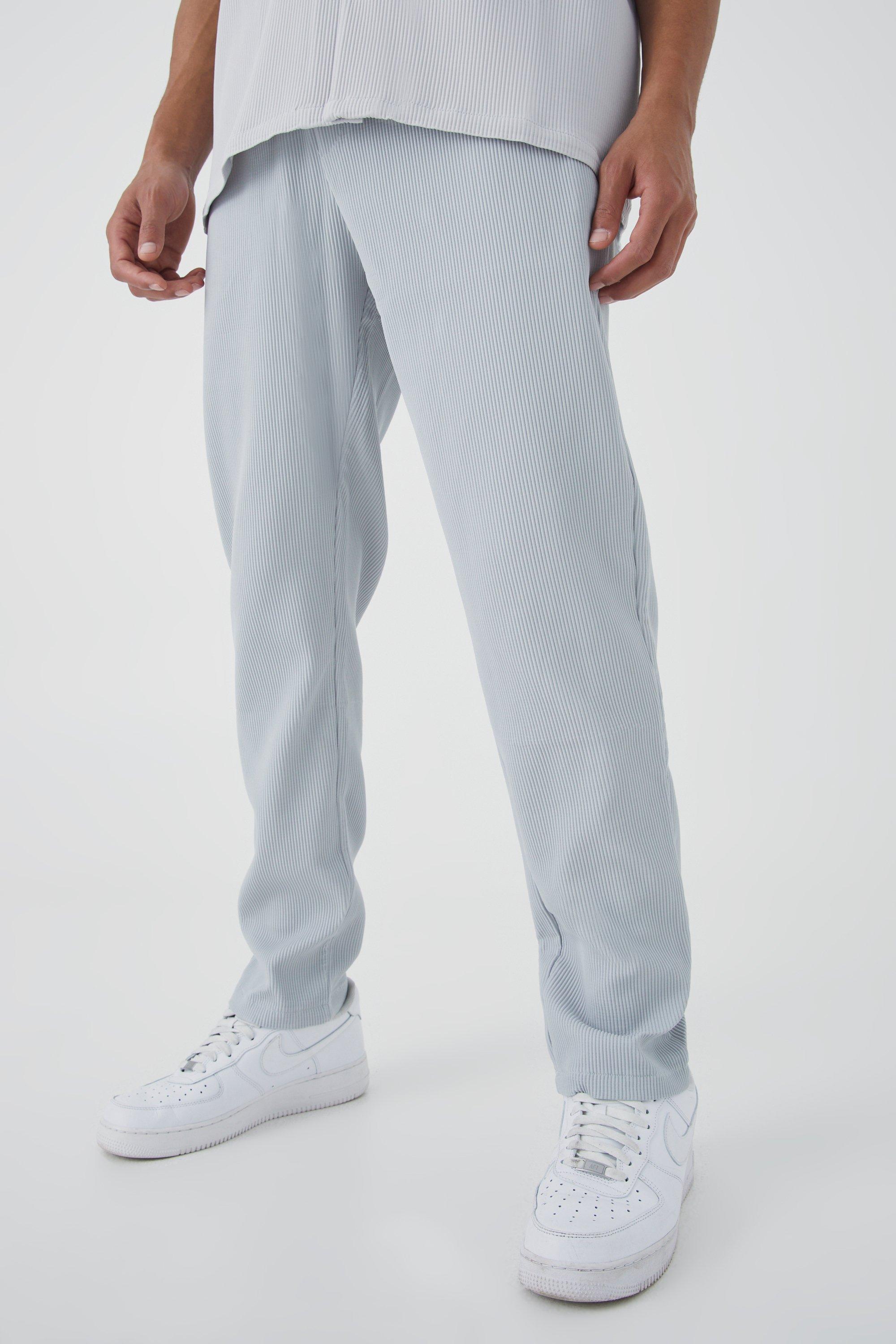 Tall Elastic Waist Tapered Fit Pleated Pants | boohooMAN USA Product Image