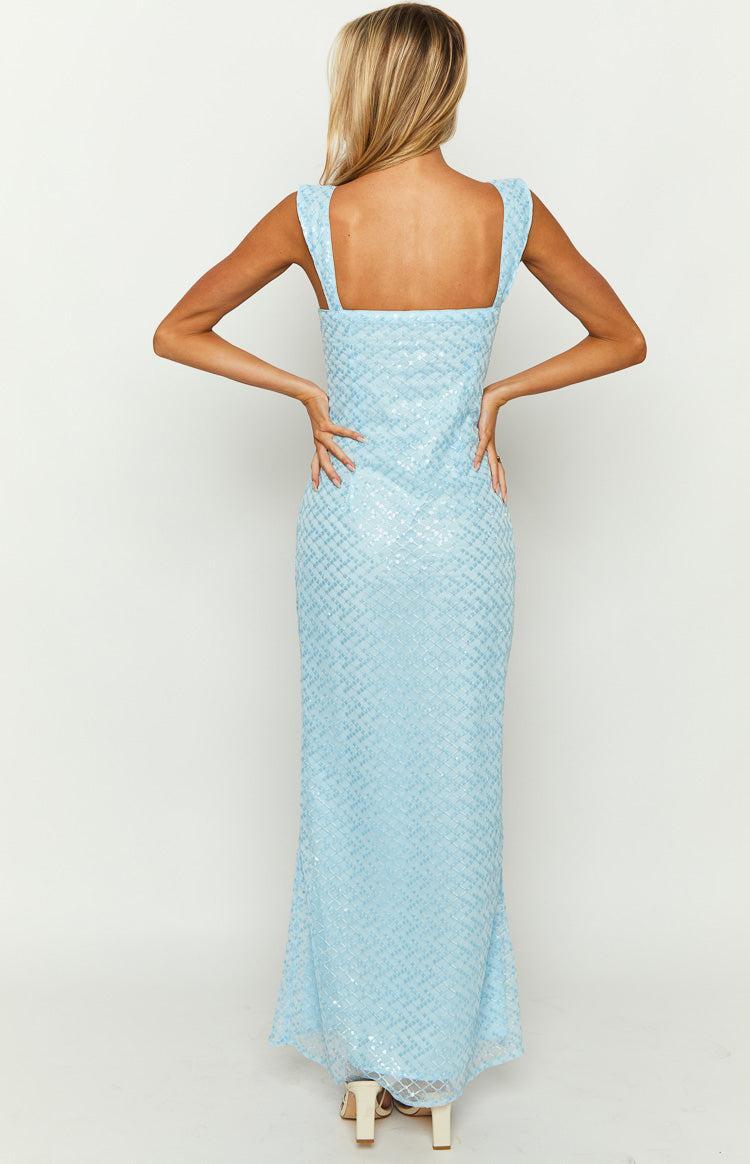 Ella Blue Sequin Maxi Dress Product Image