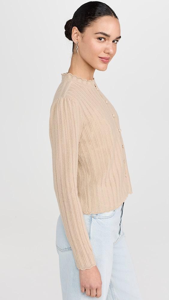 FRAME Ruffle Neck Cashmere Cardi | Shopbop Product Image