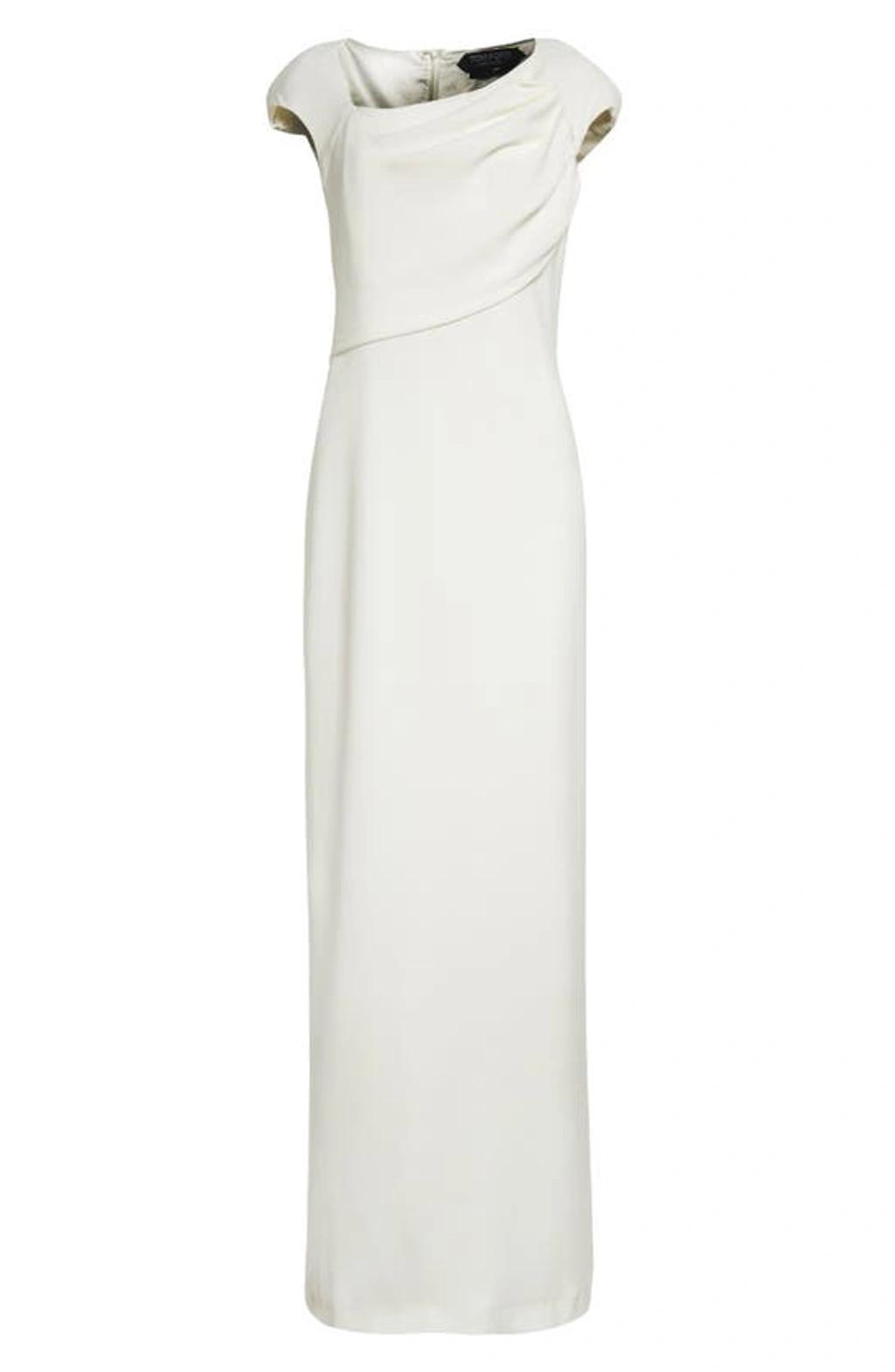 TOM FORD Asymmetric Neck Silk Georgette Gown In White Product Image