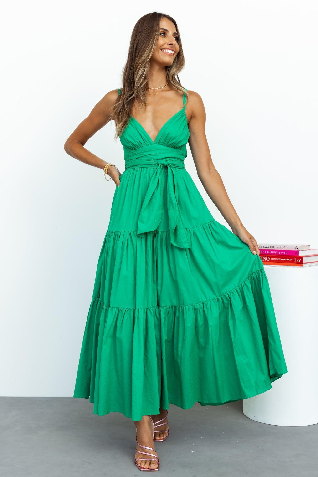 Like A Sunflower Midi Dress Green Product Image