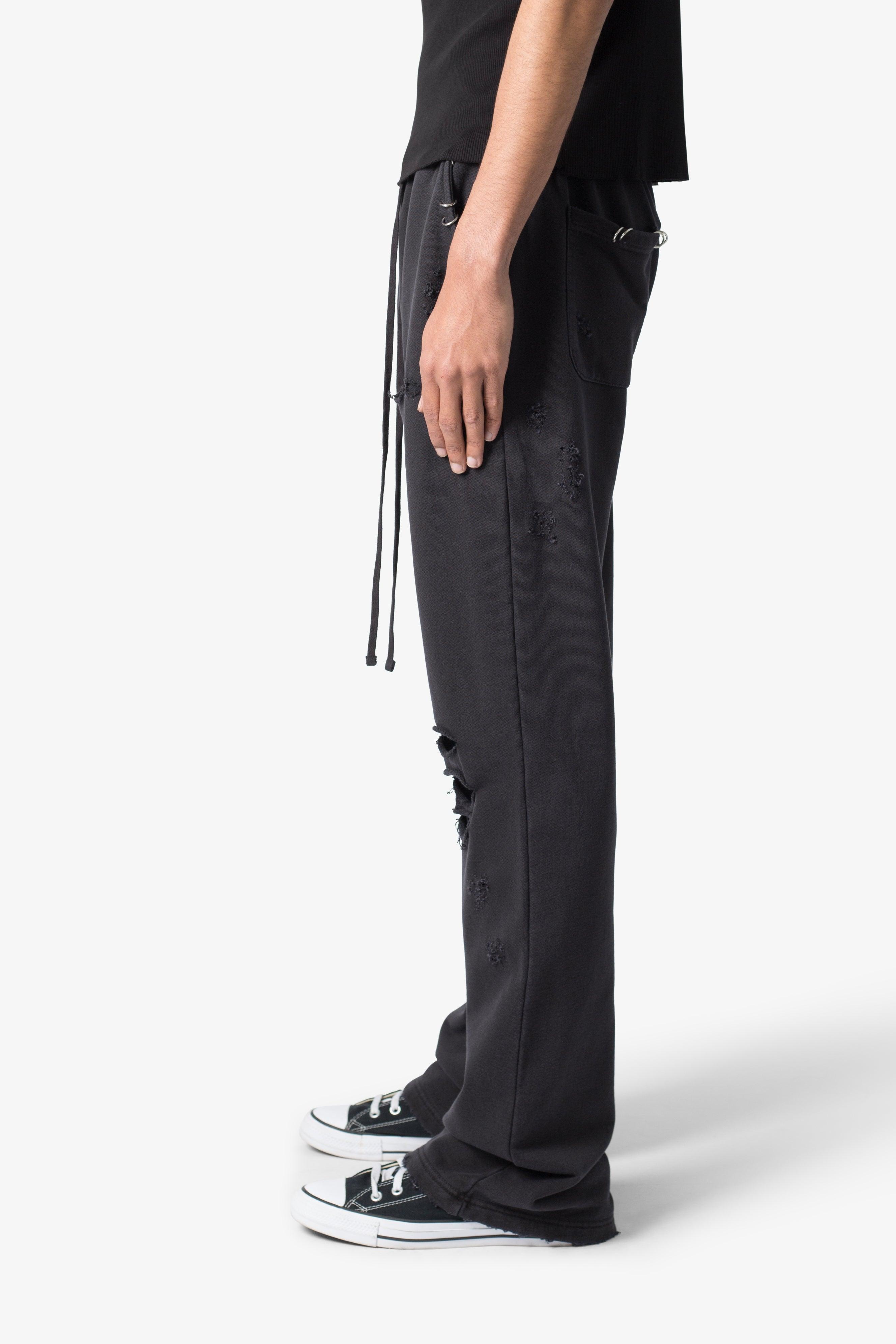 Metal Ring Flared Sweatpants - Black Product Image