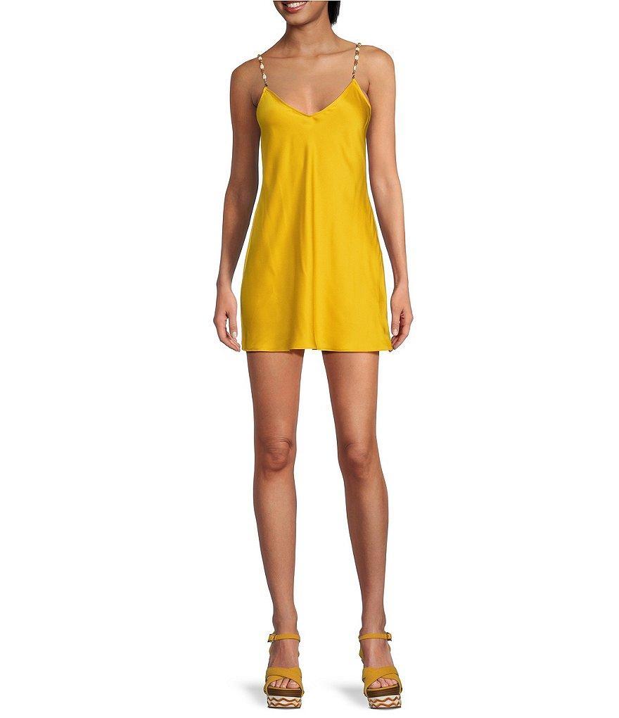 Gianni Bini x DANNIJO Moss Semi-Sweetheart Sleeveless Satin Slip Mini Dress Product Image