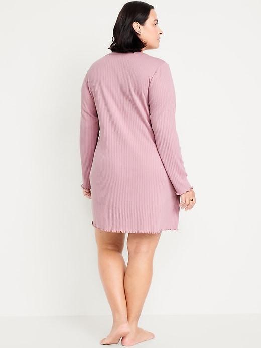 Long-Sleeve Pointelle Nightgown Product Image