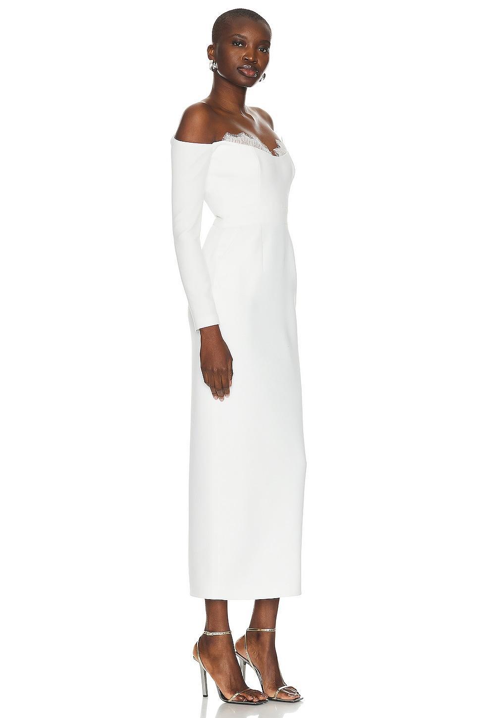 The New Arrivals by Ilkyaz Ozel Farah Dress in White Product Image