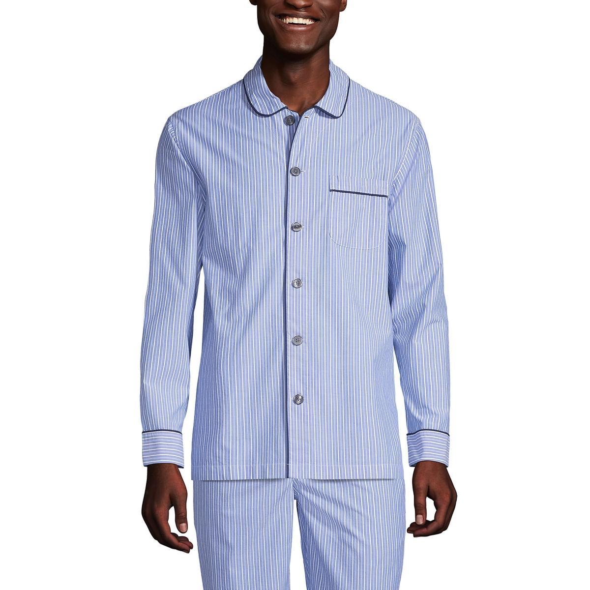 Big & Tall Lands End Poplin Pajama Sleep Shirt, Mens Product Image