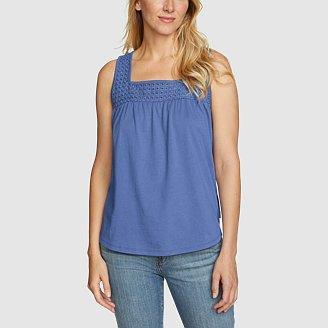 Women's Everyday Cutwork Square Neck Tank  Product Image