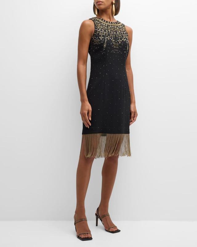 Brett Beaded Fringe-Hem Dress Product Image