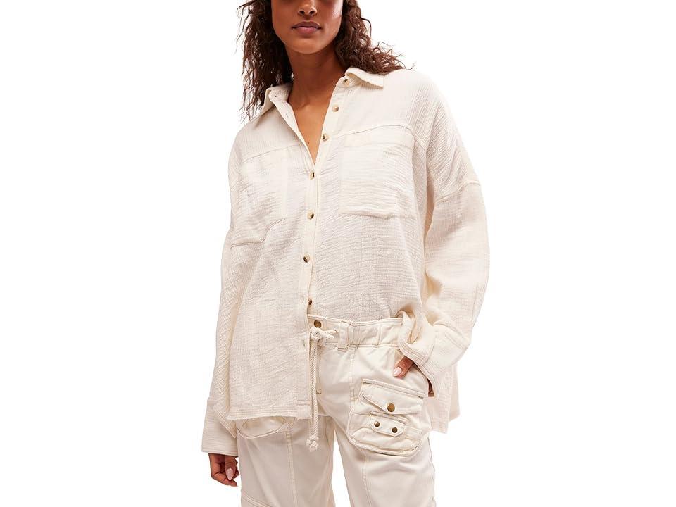 Free People Cardiff Cotton Gauze Button-Up Shirt Product Image