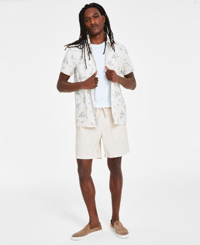 Sun + Stone Mens Vlad Floral Linen-Blend Shirt, Created for Macys Product Image