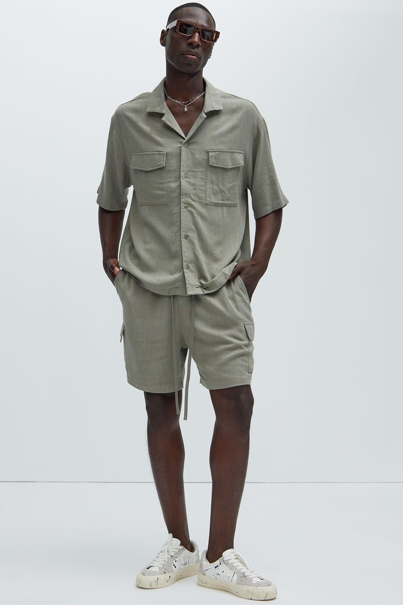 Ashford Linen Shorts - Olive Product Image