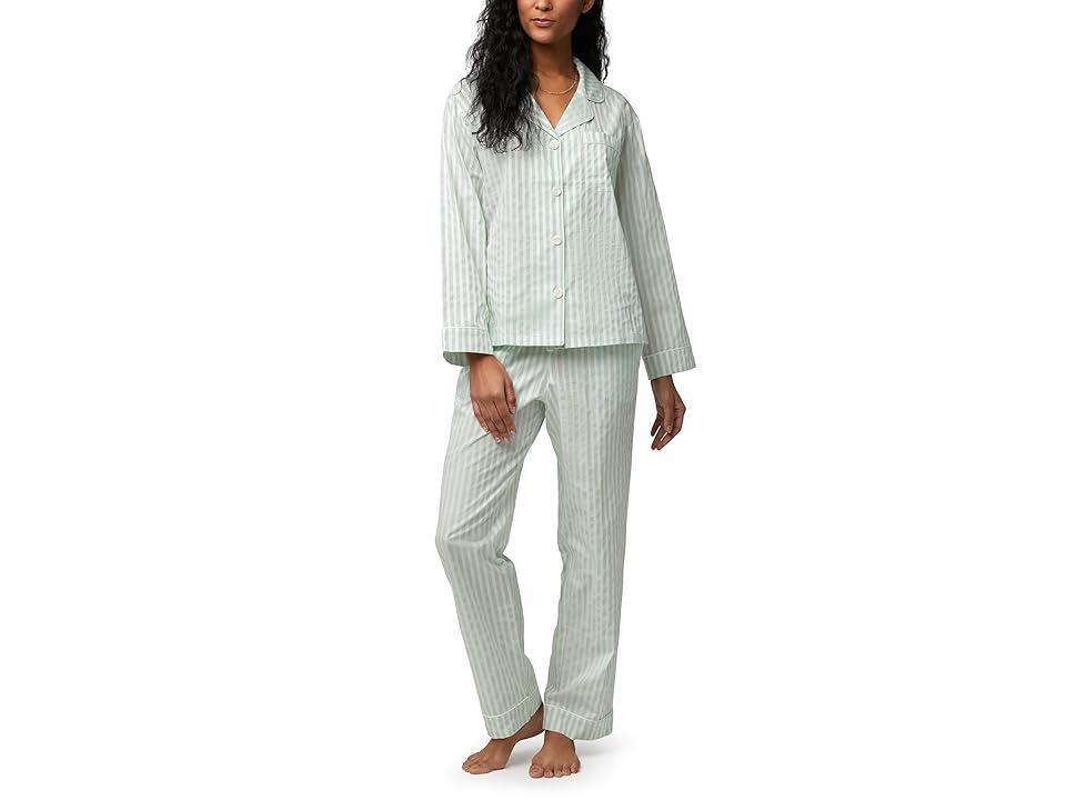 Bedhead PJs Long Sleeve Classic PJ Set (Mint 3-D Stripe) Women's Pajama Sets Product Image