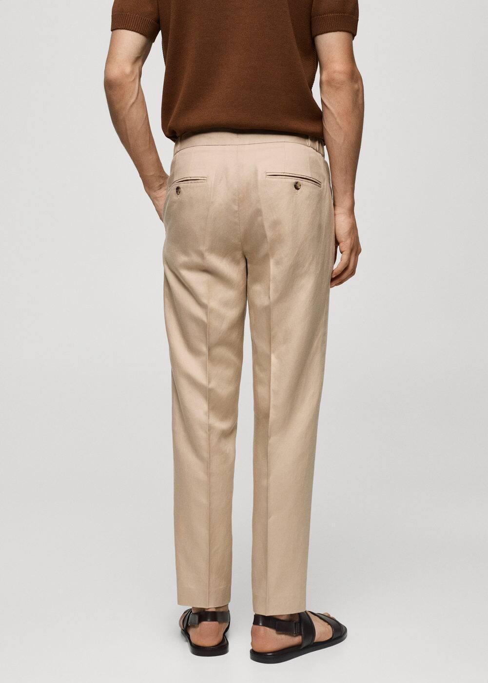 MANGO MAN - Tencel-linen pleated pants beigeMen Product Image