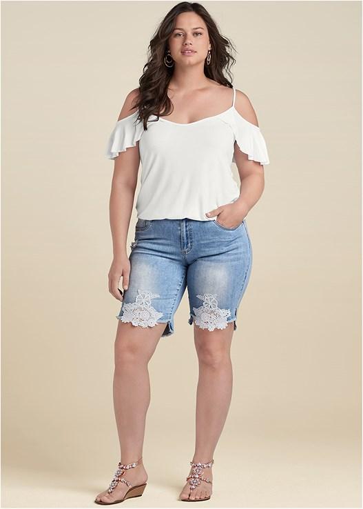 Lace Trim Bermuda Shorts Product Image