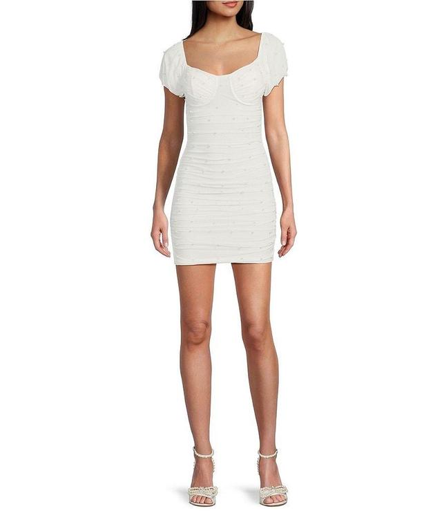 Allison & Kelly Pearl Short Sleeve Bodycon Mini Dress Product Image