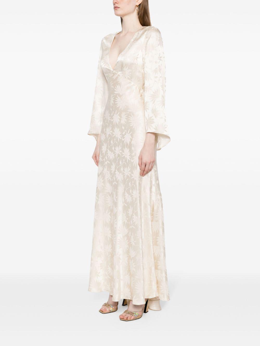 Rosabella floral-jacquard silk gown Product Image