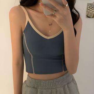 Contrast Trim Cropped Camisole Top Product Image