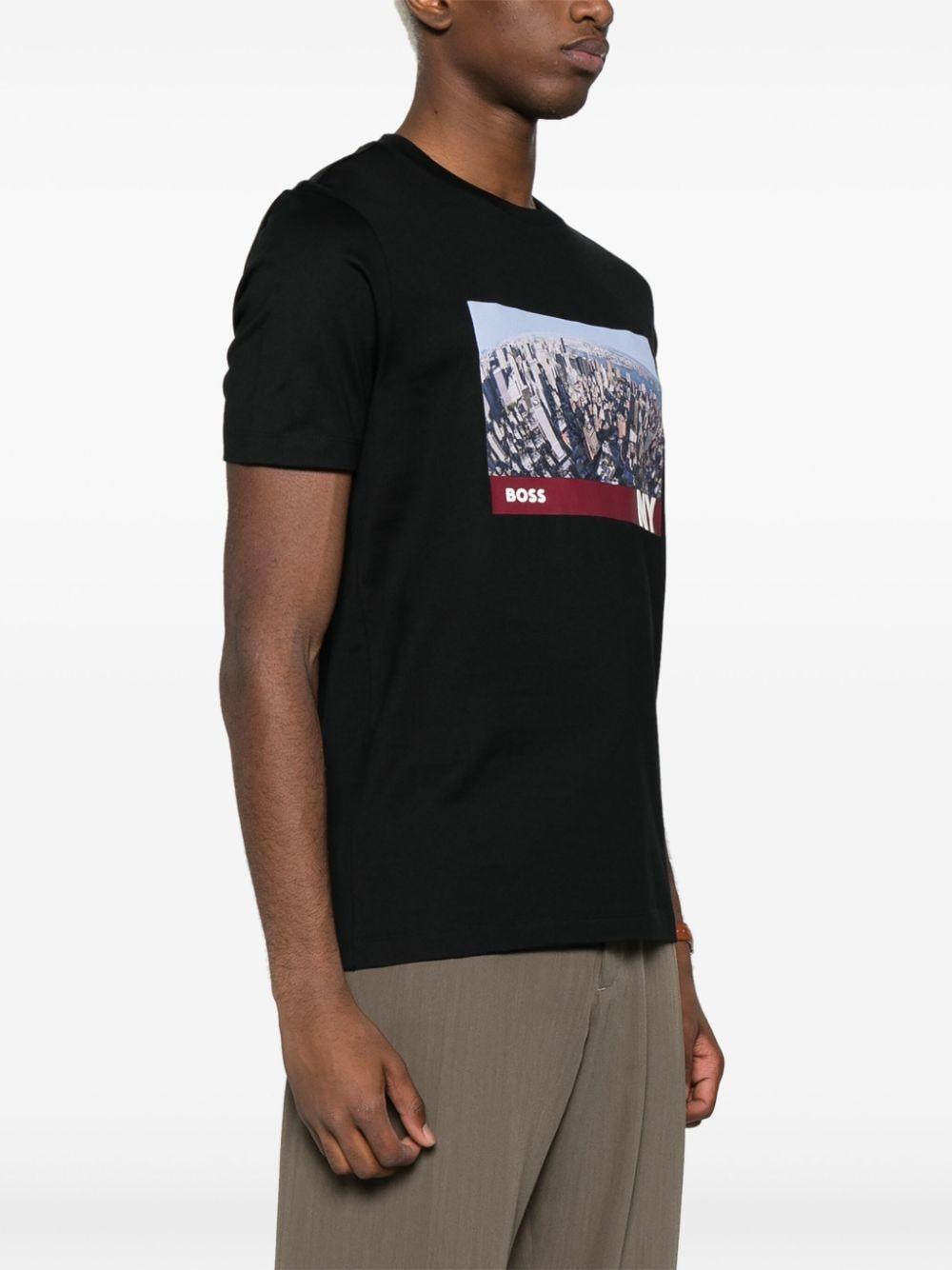 Graphic-print Cotton T-shirt In Black Product Image