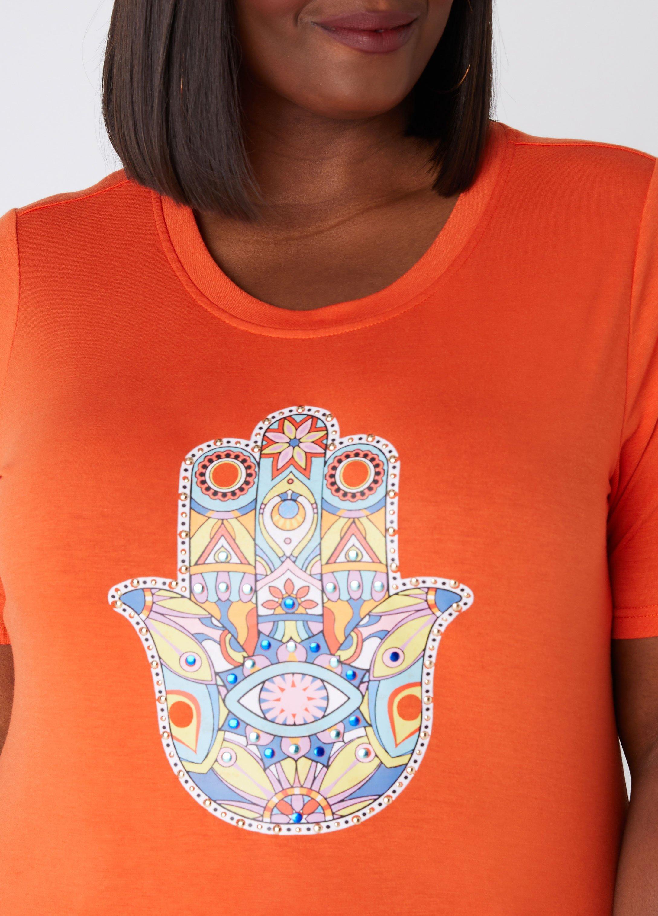 Hamsa Embellished Graphic Tee Product Image