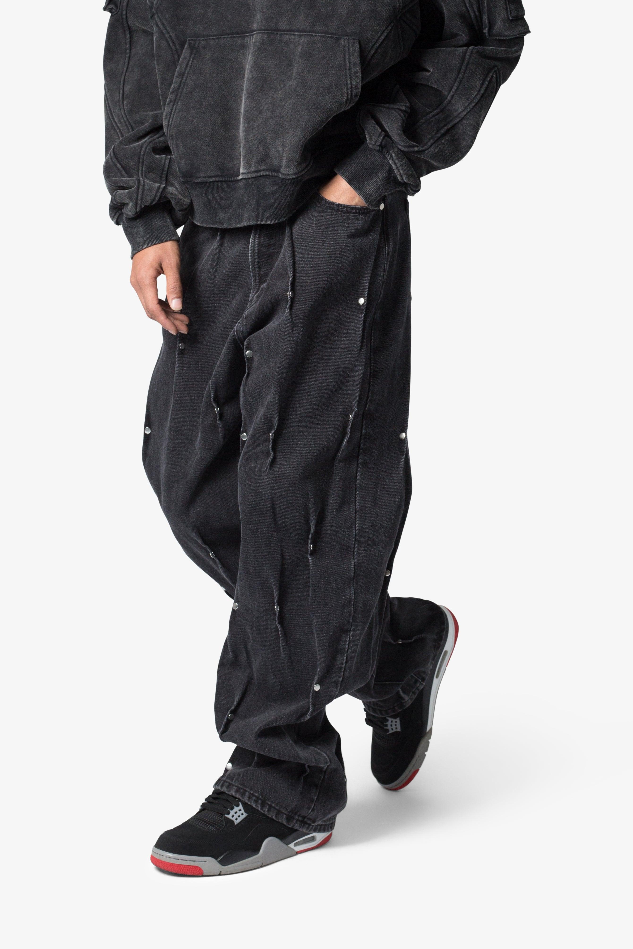 Ultra Baggy Rivet Denim - Black Product Image