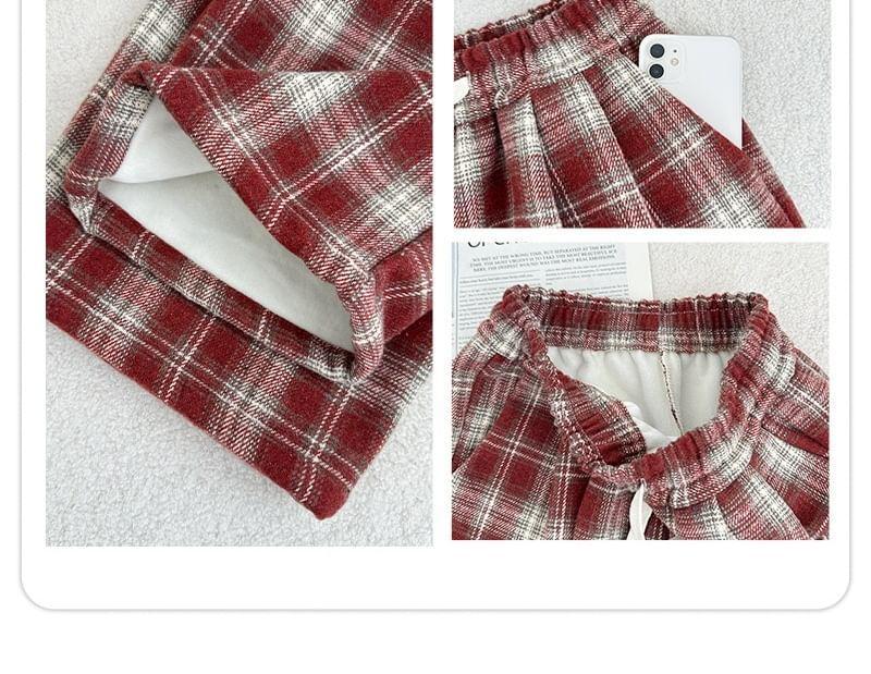 High Waist Plaid Wide Leg Pants (Various Designs) Product Image