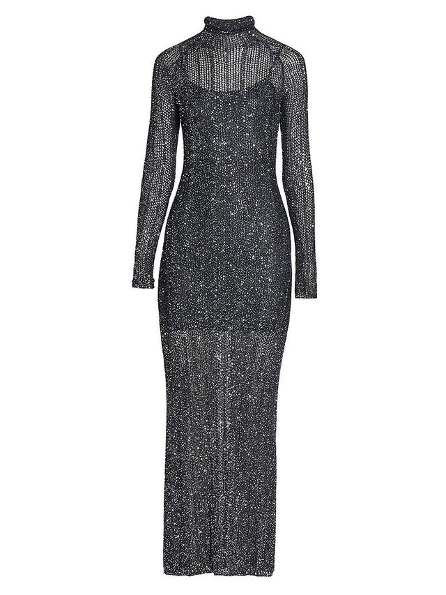 Womens Sequin-Embellished Knit Maxi Dress Product Image