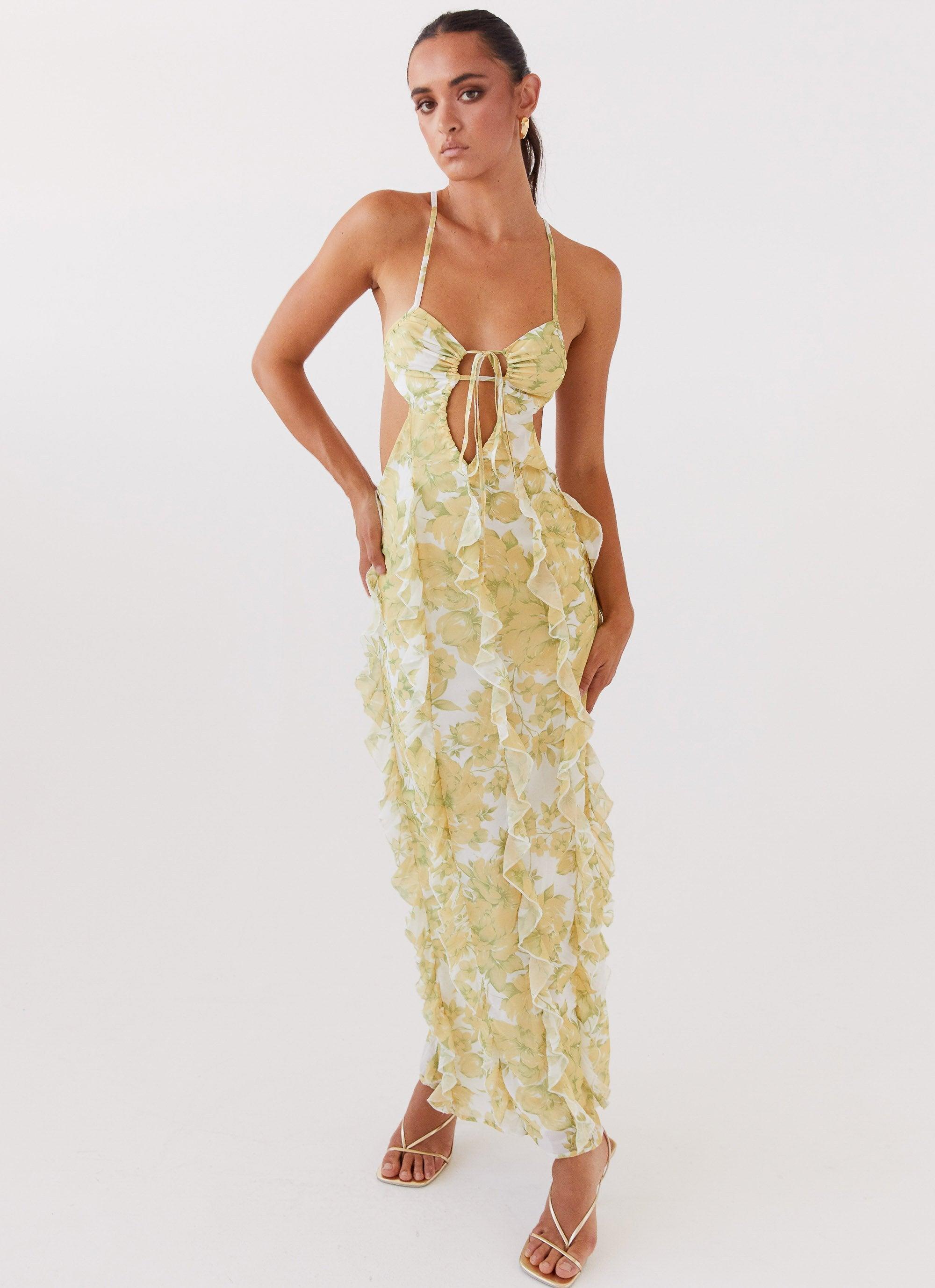 Sunset Kisses Ruffle Maxi Dress - Daffodil Product Image