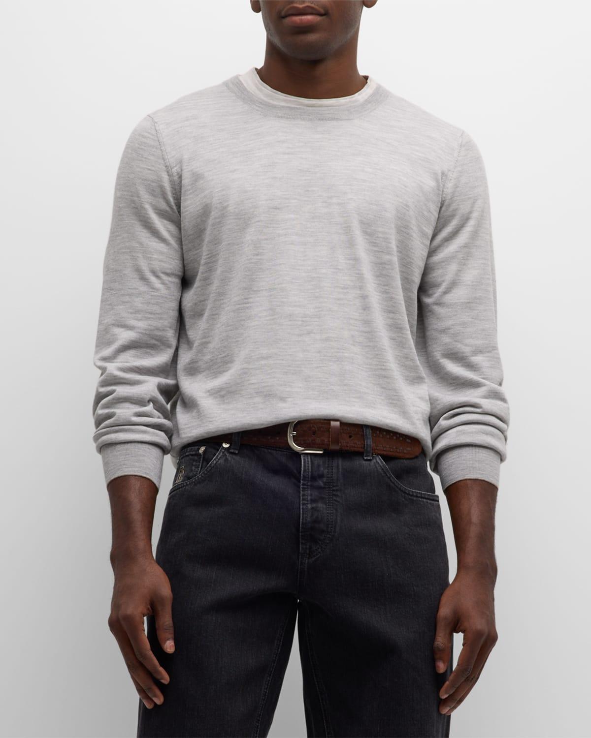 Mens Wool-Cashmere Crewneck Sweater Product Image