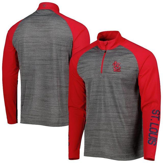 Mens Levelwear Heather Gray St. Louis Cardinals Vandal Raglan Quarter-Zip Top Product Image