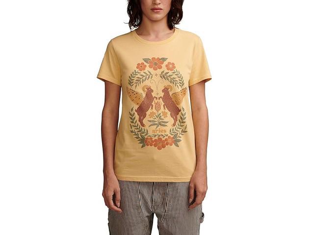 Lucky Brand Aries Classic Crew (New Wheat) Women's Clothing Product Image