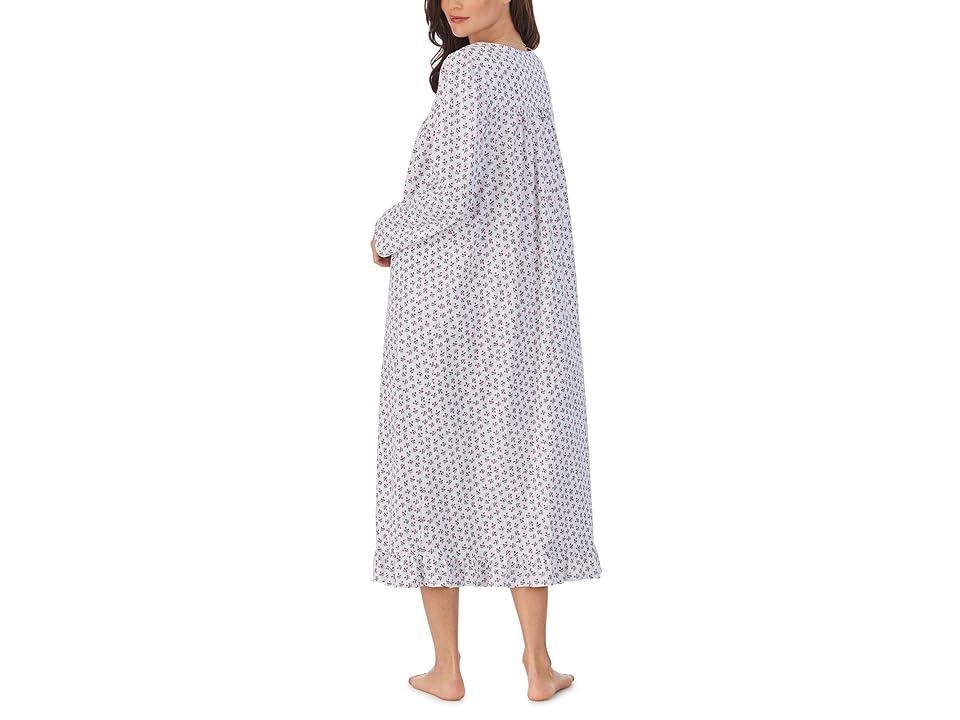 Eileen West Long Sleeve Sweetheart Neck Ditsy Floral Cotton Jersey Nightgown Product Image