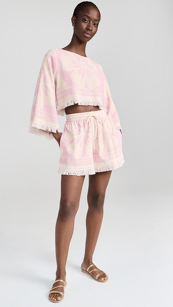 Zimmermann Pop Long Sleeve Towelling Crop Top | Shopbop Product Image