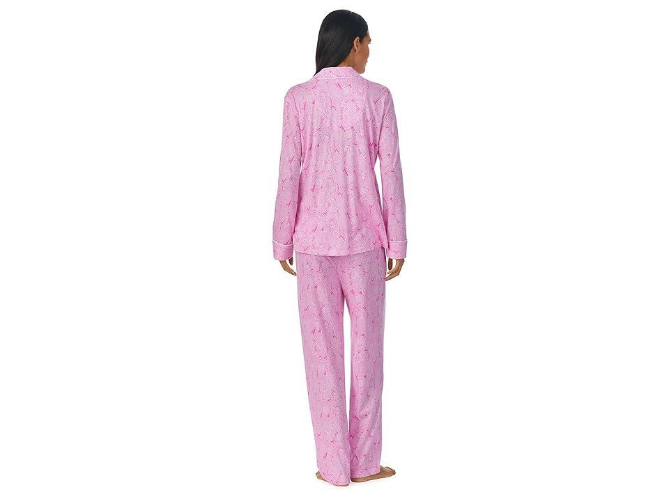 Lauren Ralph Lauren Womens Paisley Knit Long-Sleeve Top and Pajama Pants Set Product Image