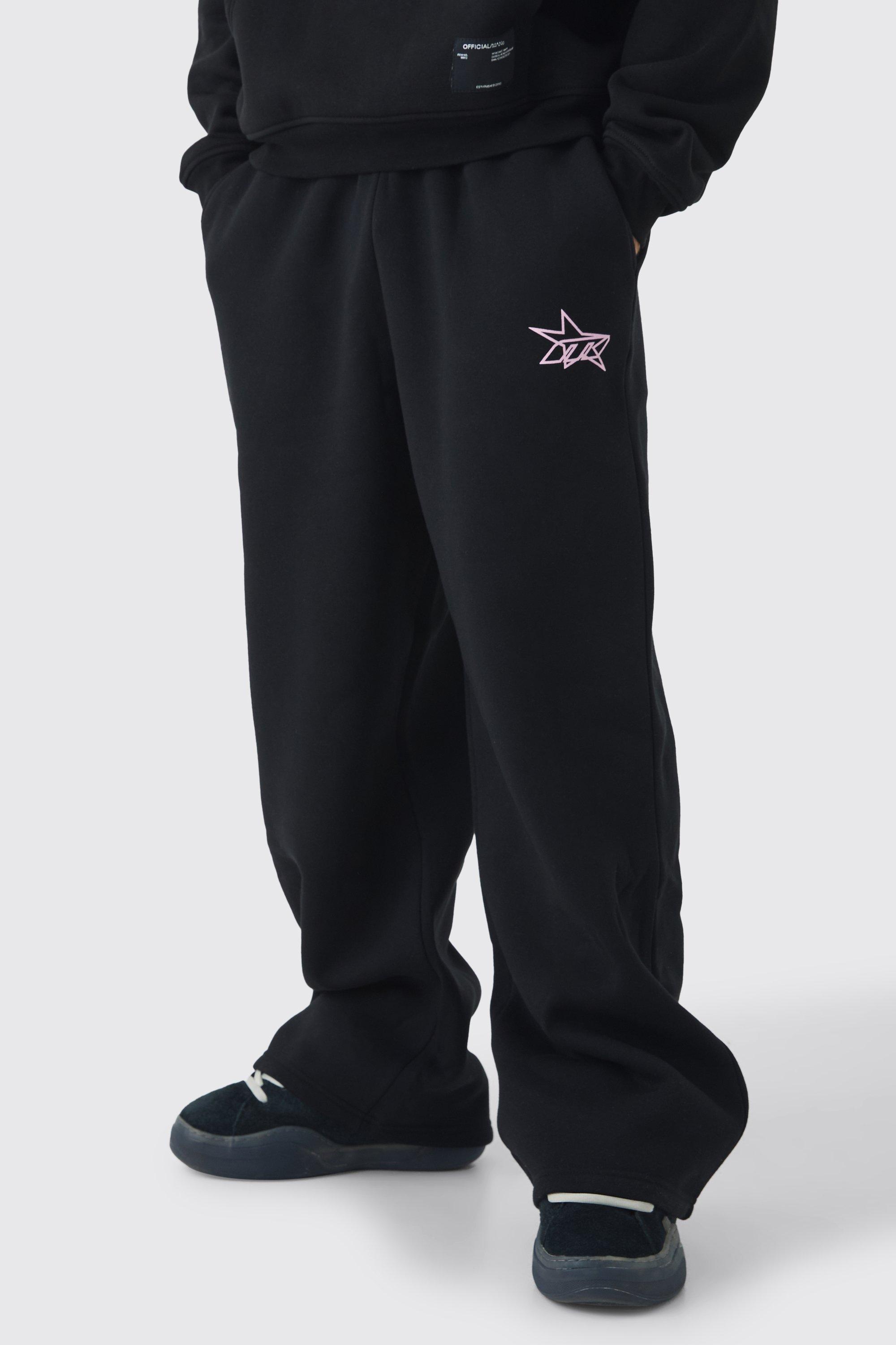 Wide Leg Star Printed Sweatpants | boohooMAN USA Product Image