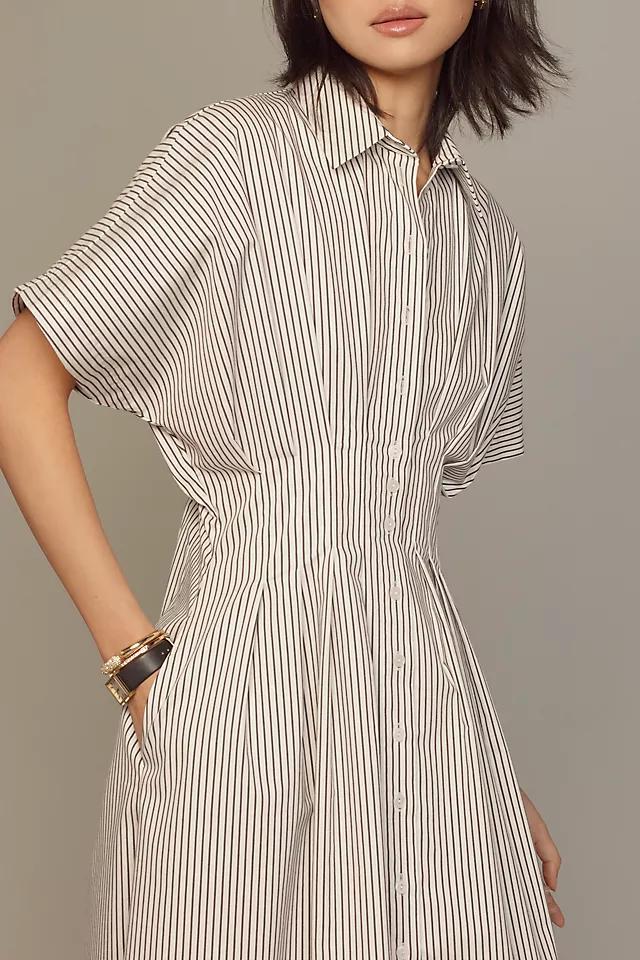 The Tobie Button-Front Pleated Shirt Dress by Exquise Product Image