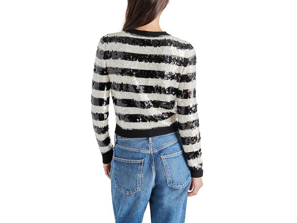 Steve Madden Elina Stripe Sequin Crop Sweater Product Image