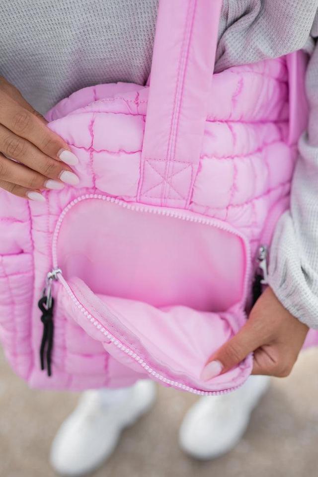 Quilted Light Pink Weekender Product Image