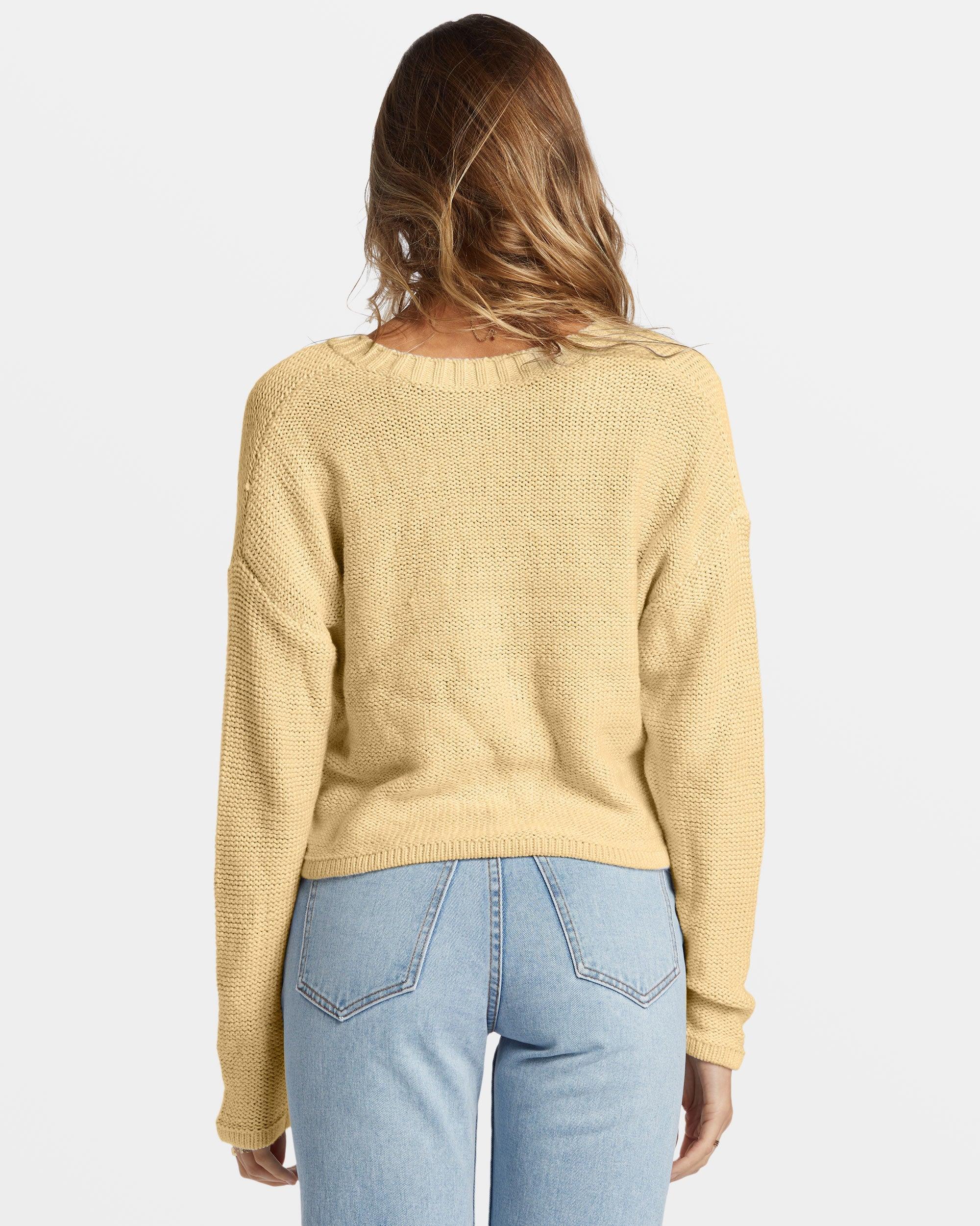 Shallow Waters Henley Sweater - Retro Yellow Female Product Image