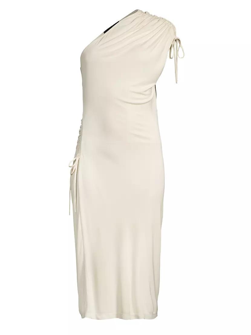 Ruched One-Shoulder Midi-Dress Product Image