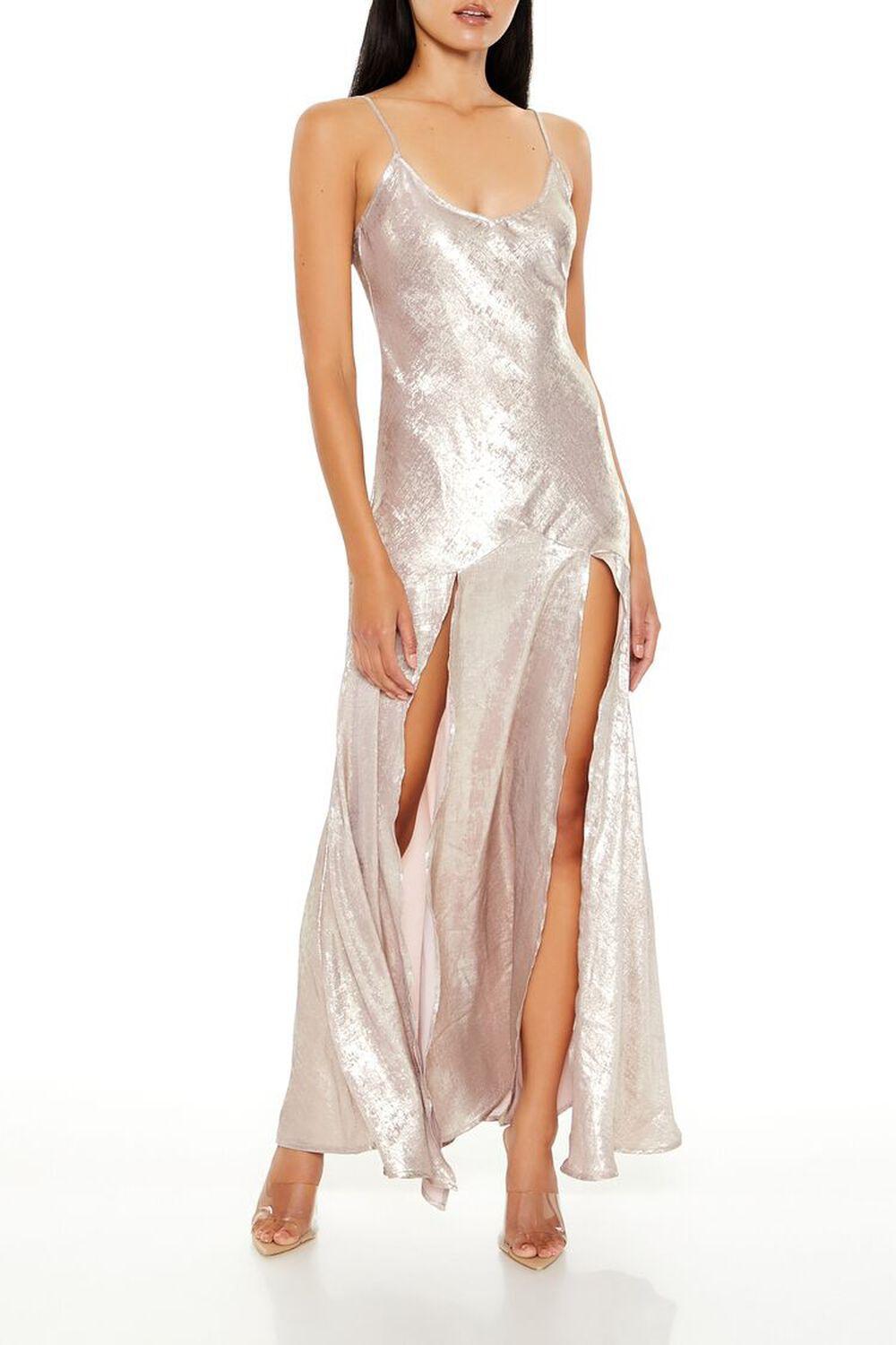 Shimmer Foil Maxi Slip Dress | Forever 21 Product Image