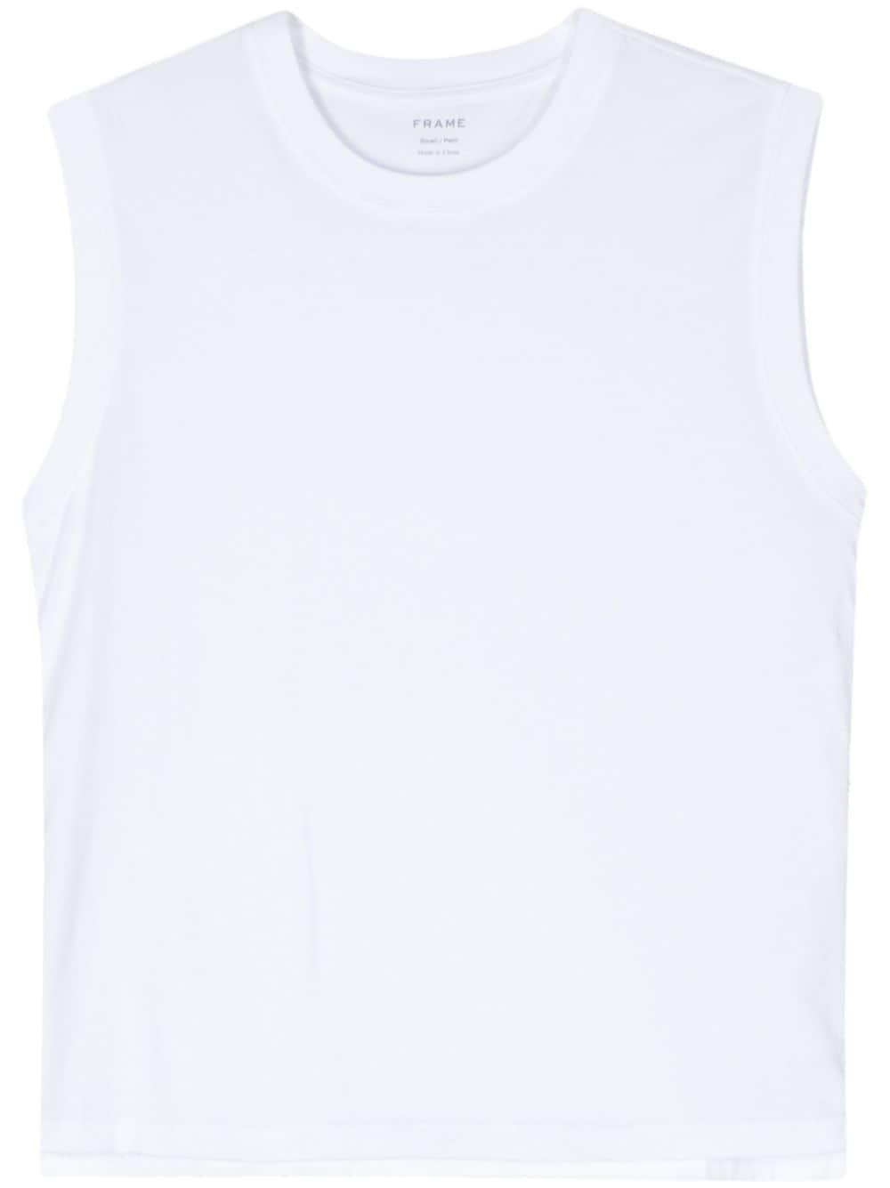 Cotton Jersey Vest In White Product Image