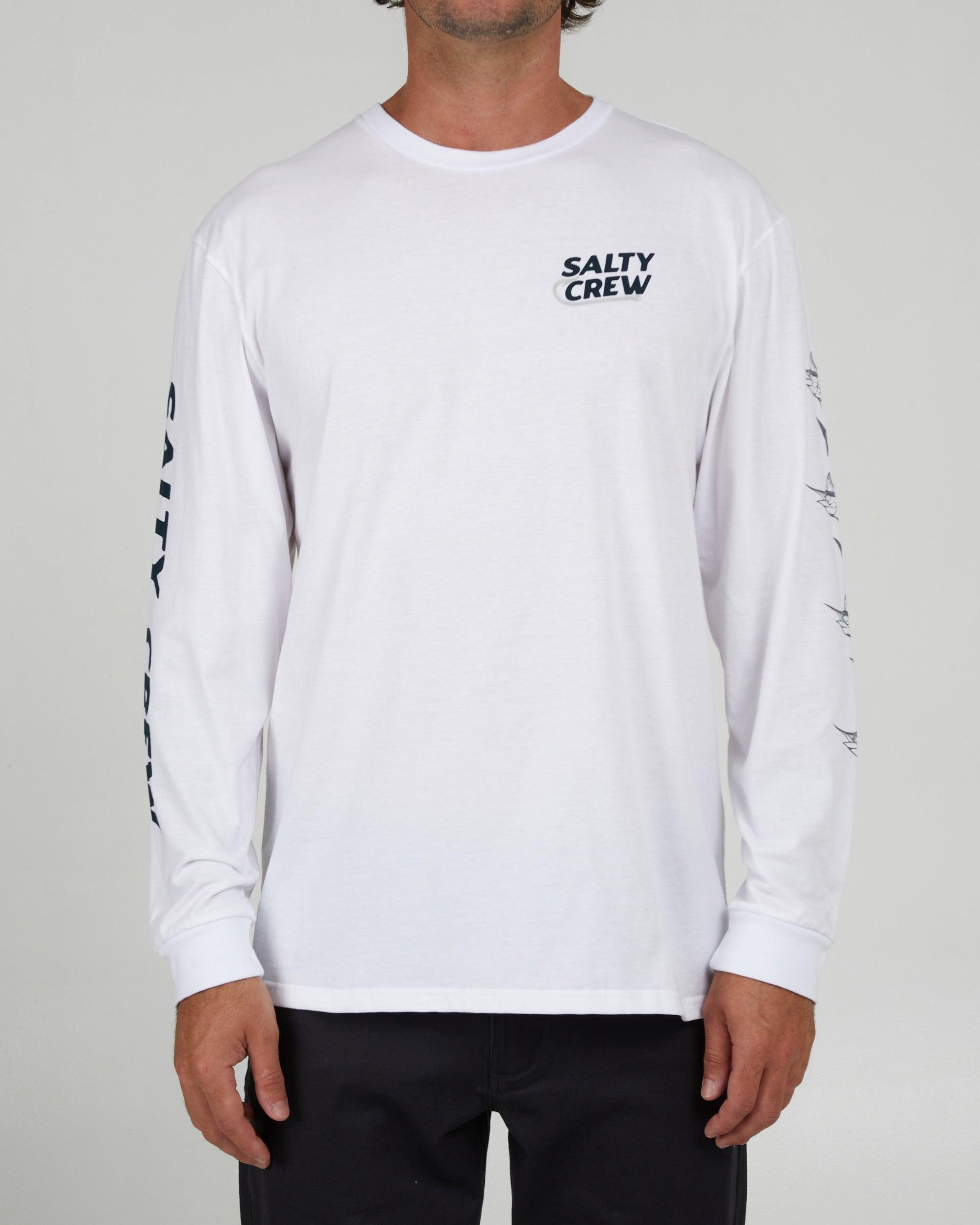 Hook Up White L/S Premium Tee Male Product Image