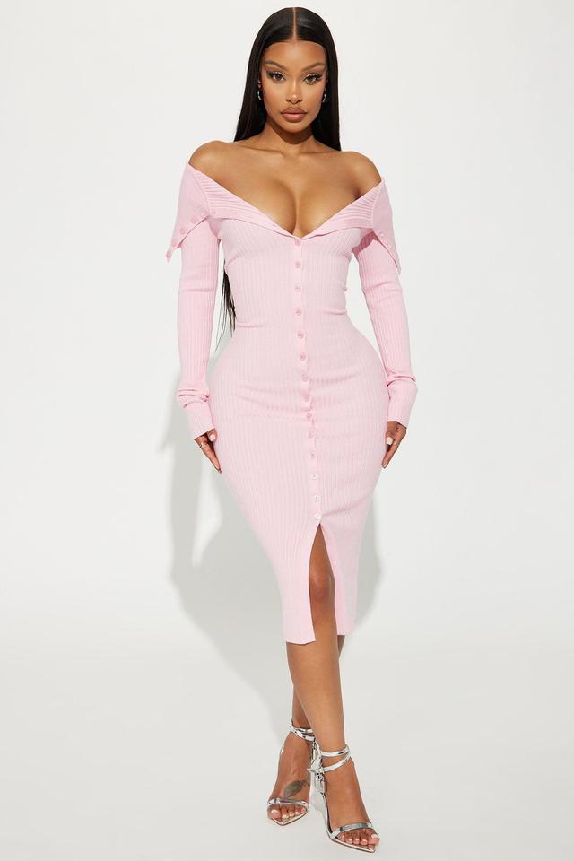 Ashley Sweater Midi Dress - Pink Product Image