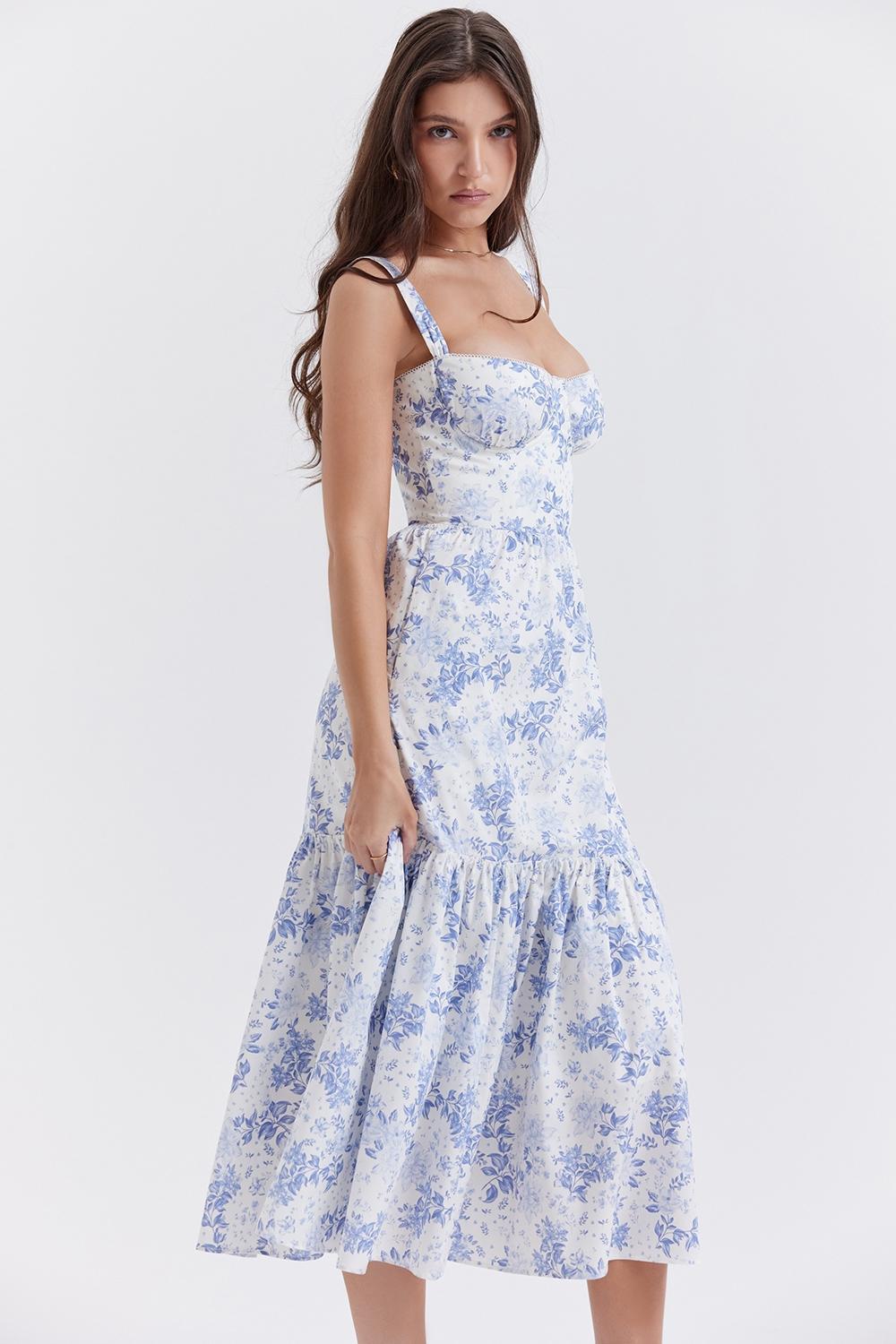 Elia Blue Print Midi Sundress - SALE Product Image