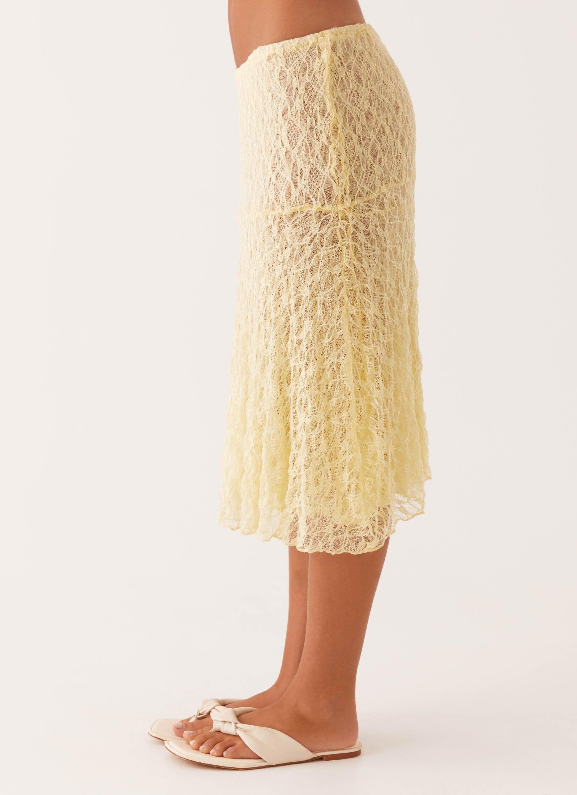 Destiny Midi Skirt - Yellow Product Image