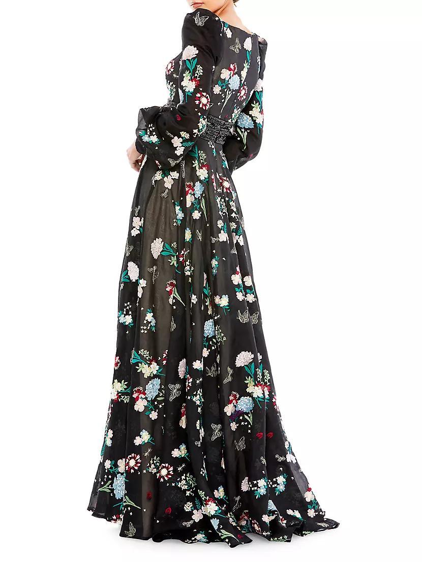 Floral Embroidered Gown Product Image