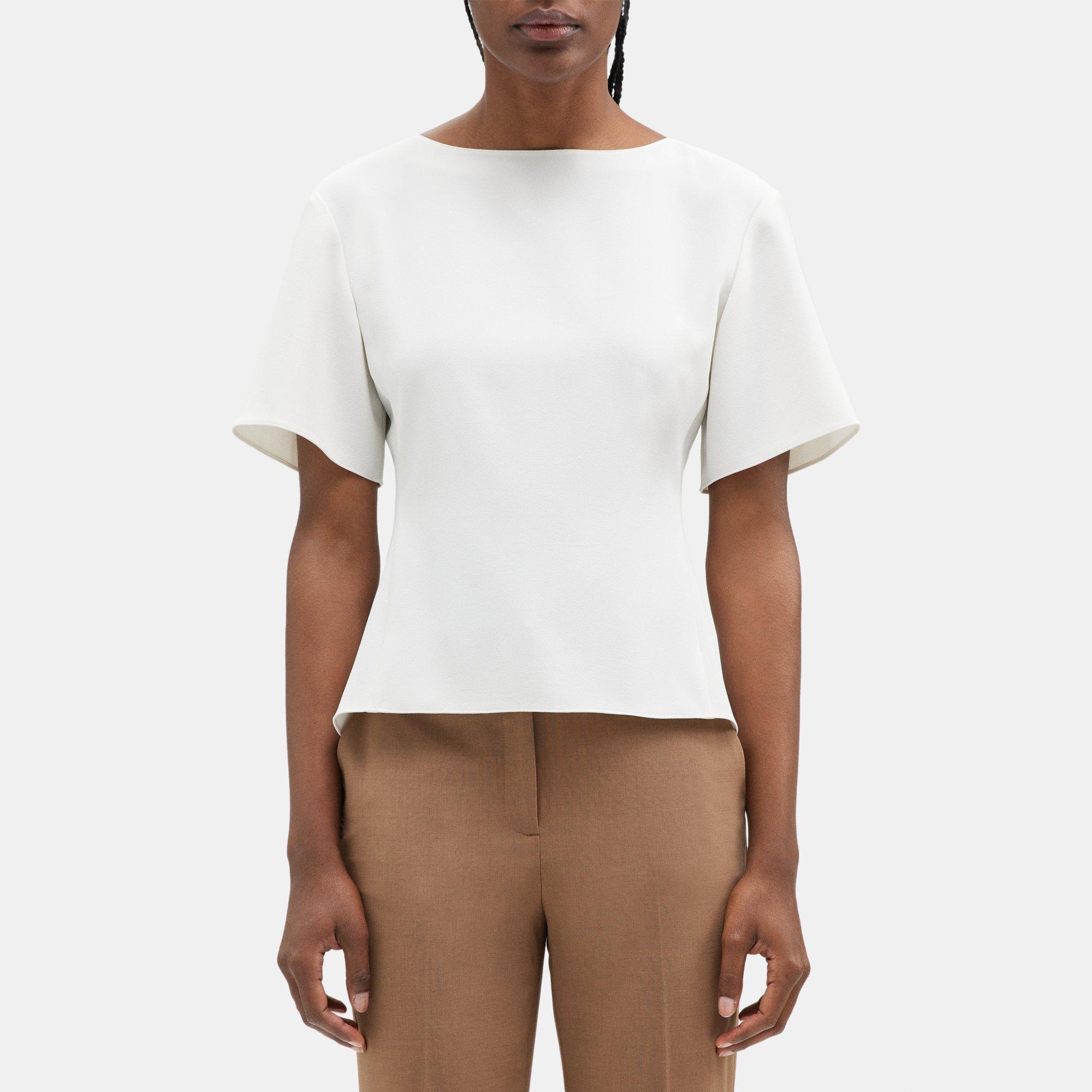 Crepe Short-Sleeve Butterfly Top | Theory Outlet Product Image