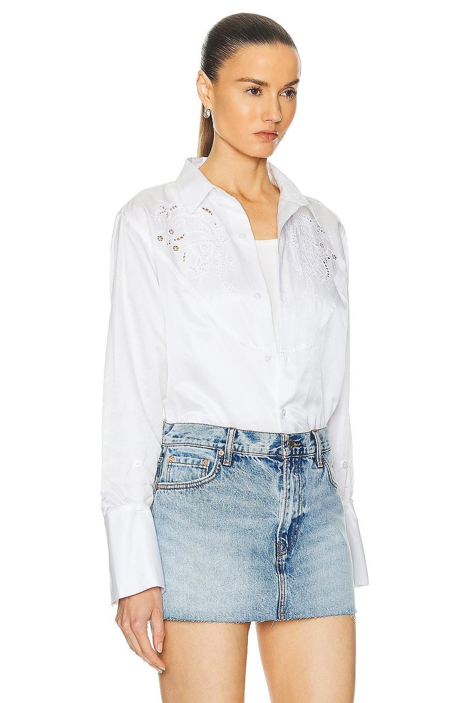 Citizens of Humanity Dree Embroidered Shirt White. (also in M, S). Product Image