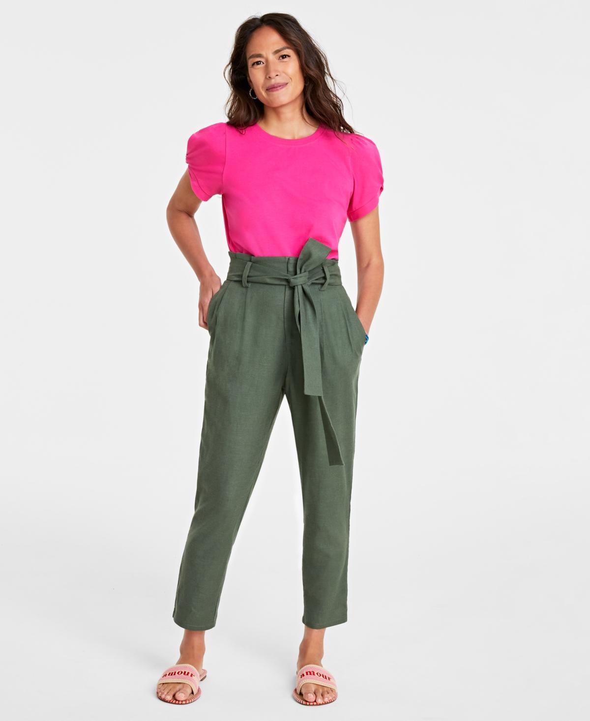 On 34th Womens Belted Paperbag Pants, Created for Macys Product Image